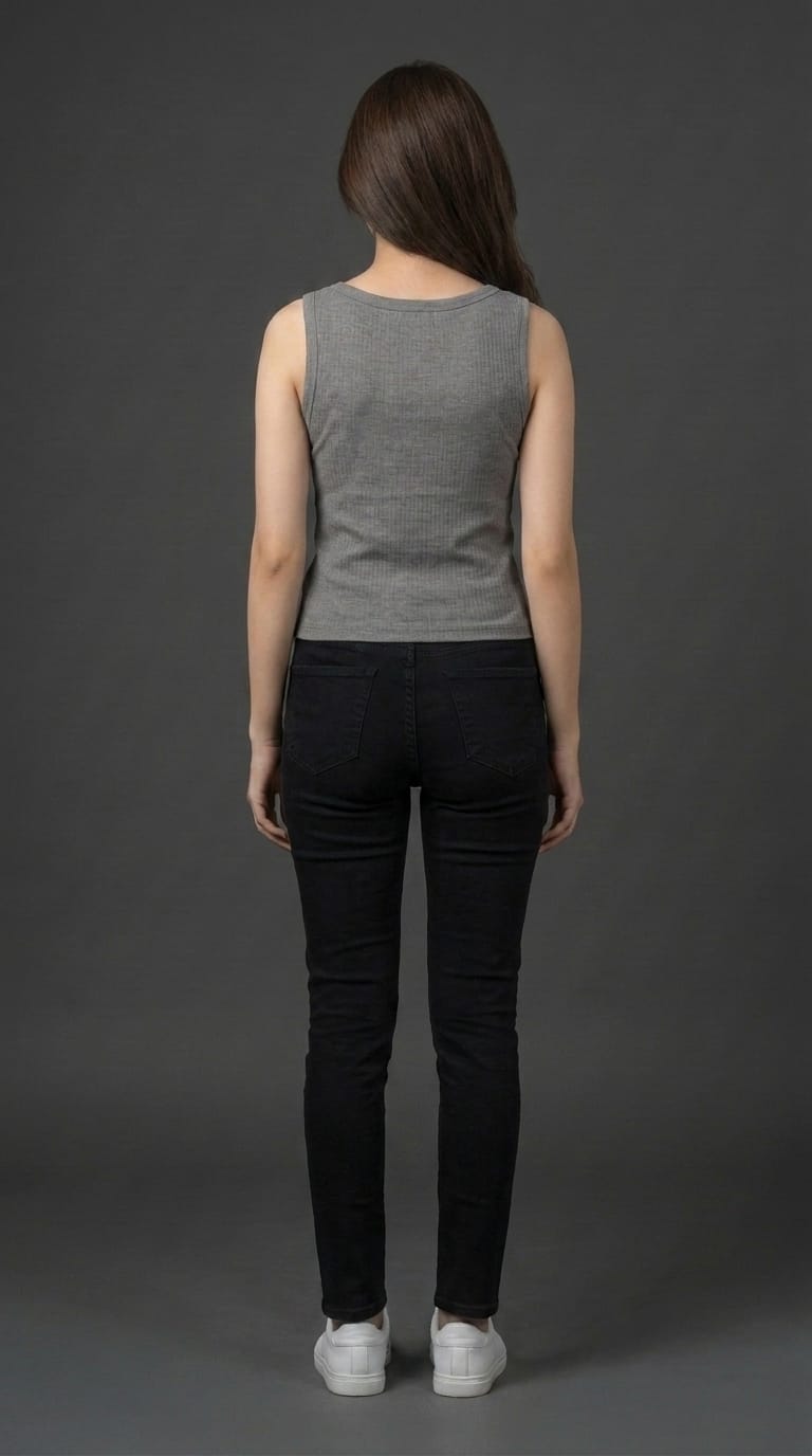 Women’s Grey Ribbed Tank Top