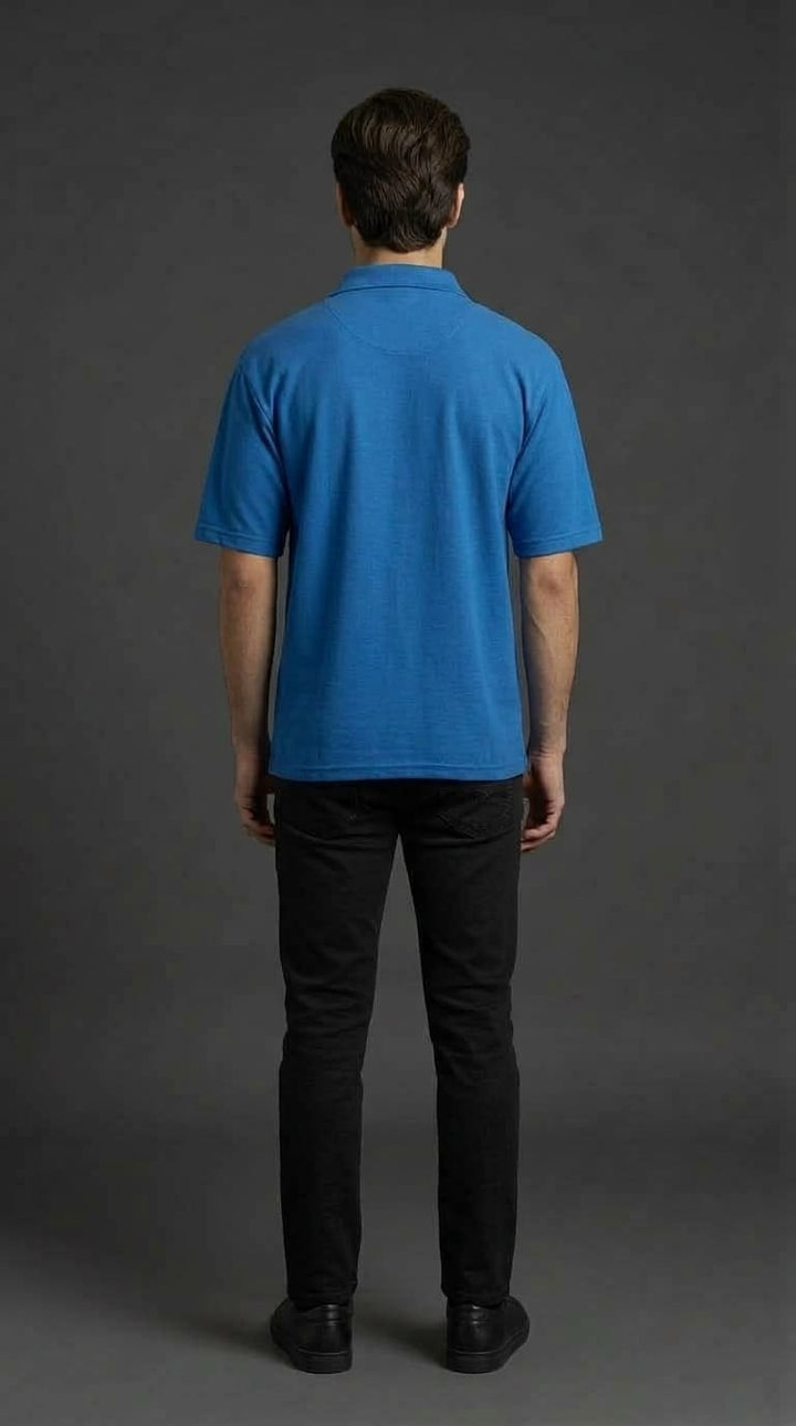 Royal Blue Open Collar Tee
