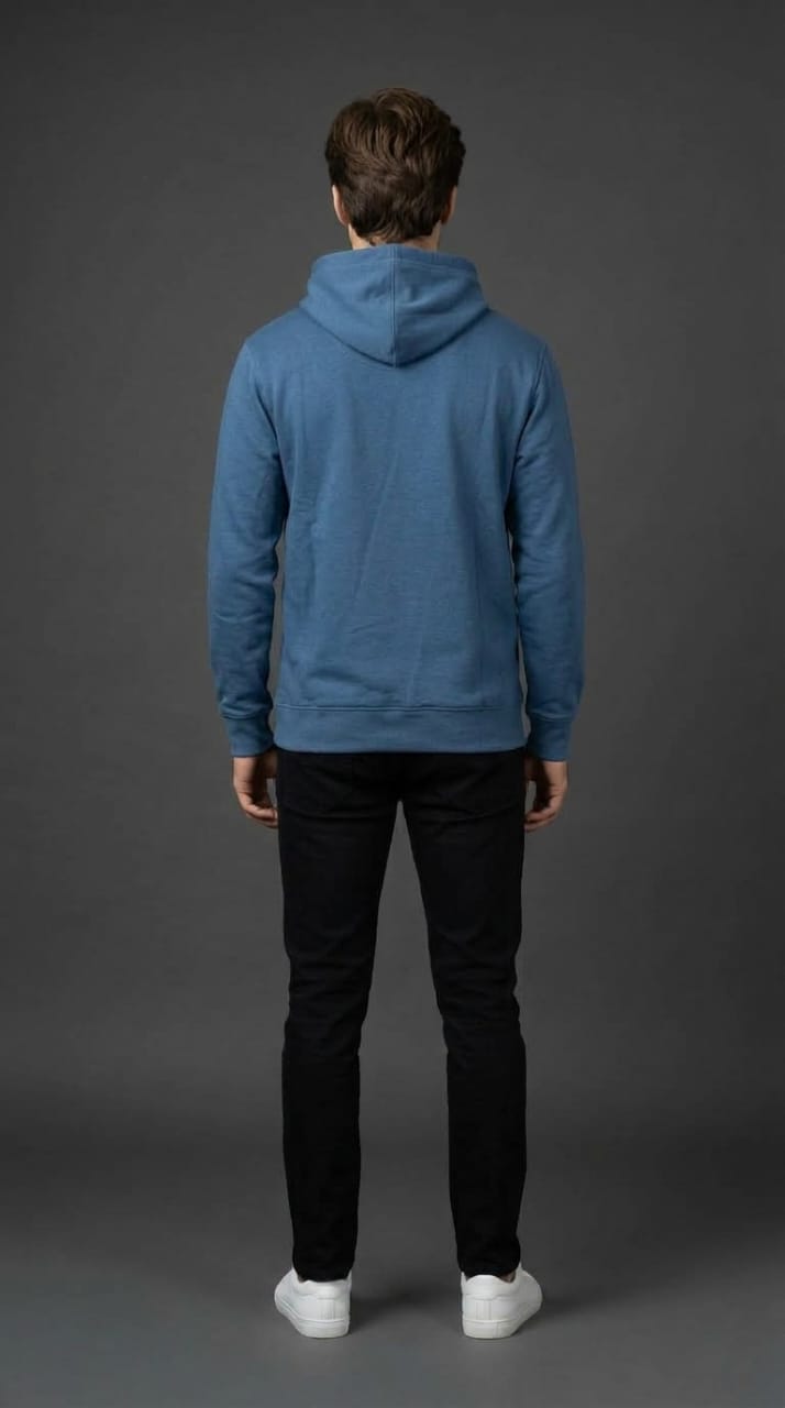 Blue Hipster Print Hoodie