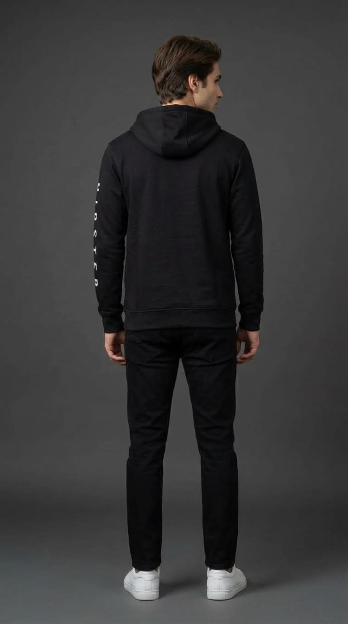 Black Grey Color Block Hoodie