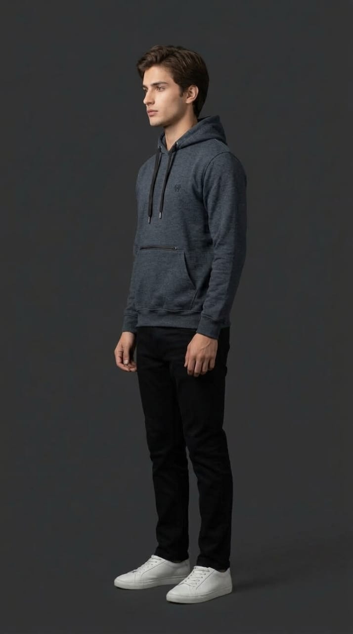 Charcoal Grey Kangaroo Pocket Hoodie