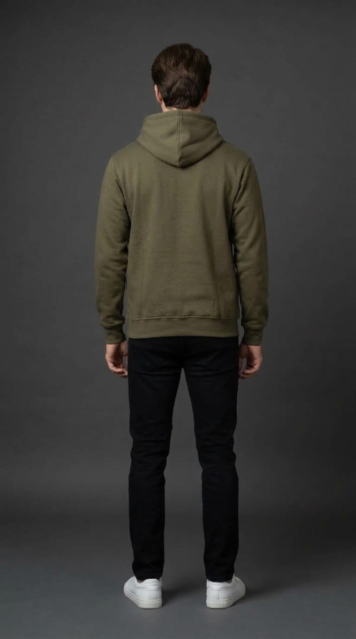 Olive Hipster Embossed Hoodie