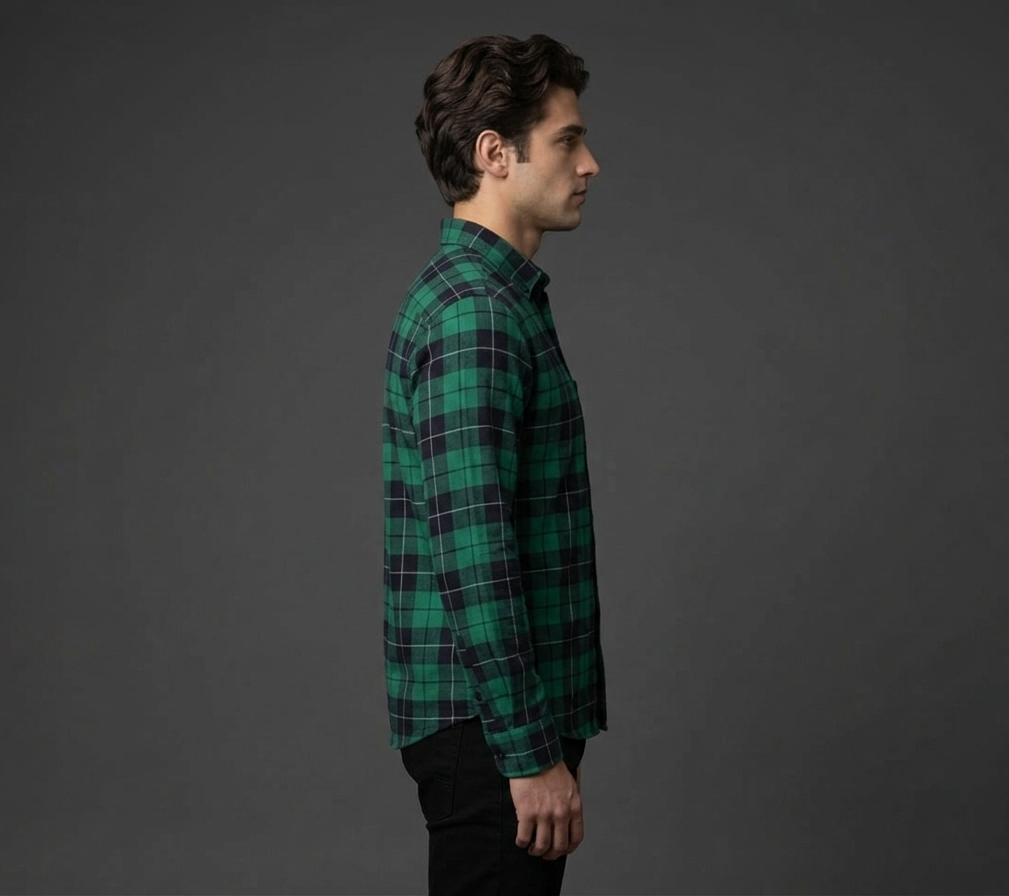 Green Check Casual Shirt