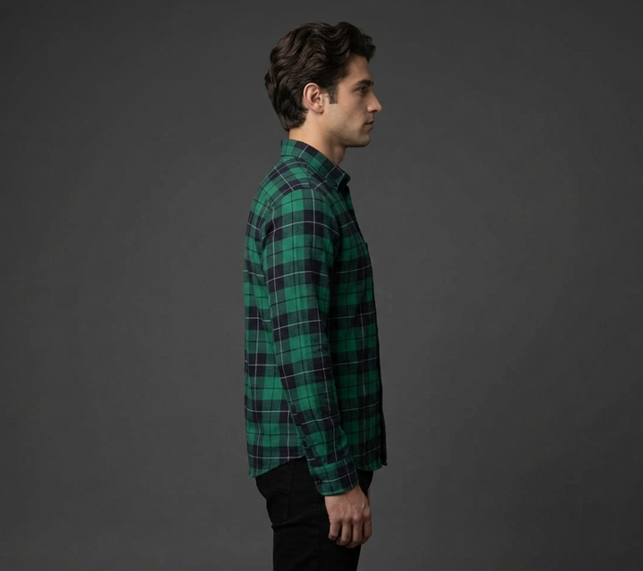 Green Check Casual Shirt
