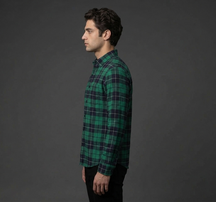 Green Check Casual Shirt